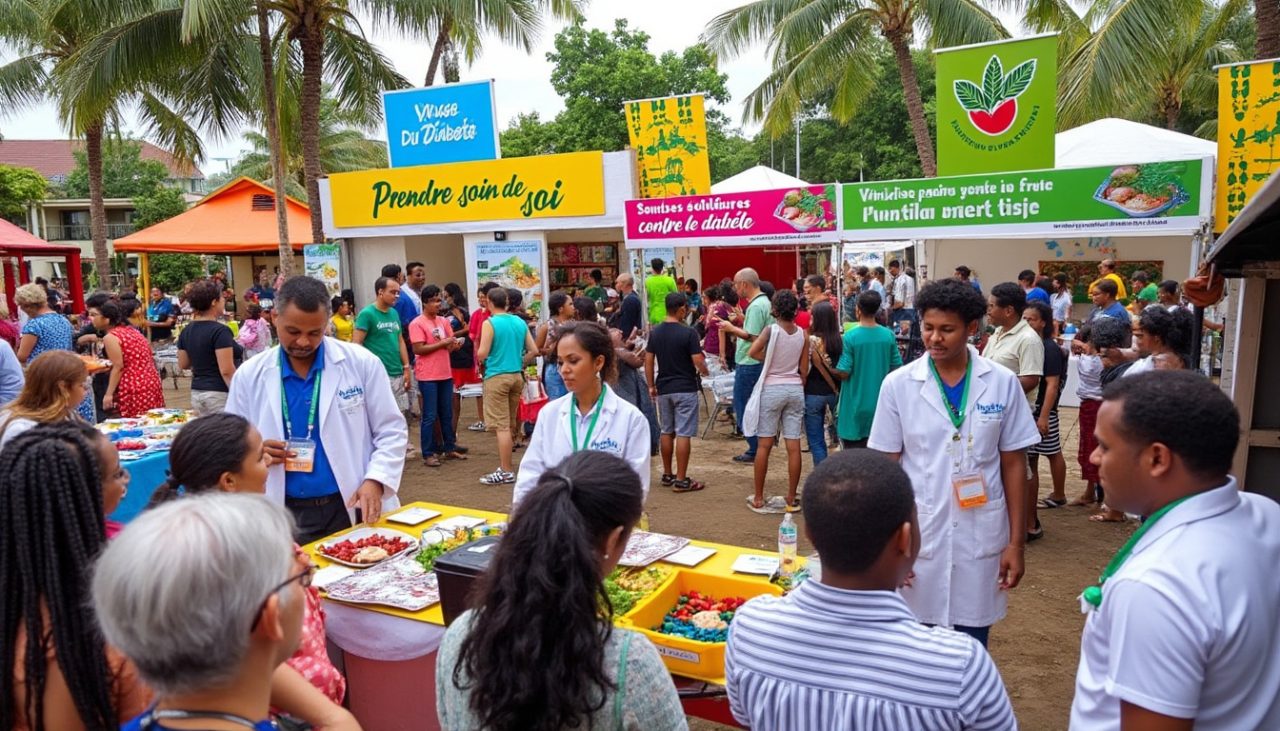 participez à la première édition du village du diabète à la nordev ! un événement unique pour sensibiliser les 86 500 réunionnais touchés par la maladie. découvrez des conférences, des ateliers pratiques et des conseils de professionnels de la santé pour mieux vivre avec le diabète.