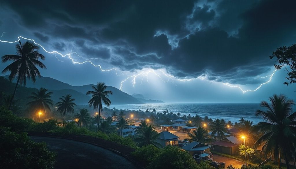 le cyclone garance entraîne une vigilance rouge à la réunion dès 19 heures. la population est vivement conseillée de se réfugier dans des zones sécurisées pour garantir leur sécurité face aux intempéries.